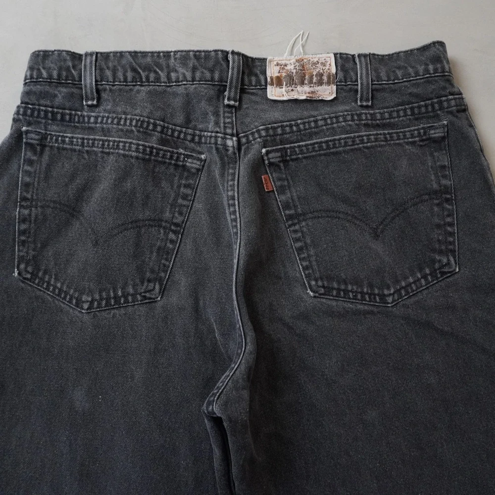 Vintage Levis 545 Jeans 38x32 Mens Black Loose Fit Straight USA Made Denim 90s
